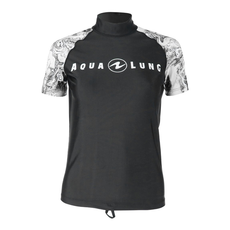 Aqua Lung Women's Short Sleeve Rashguard - Black/White