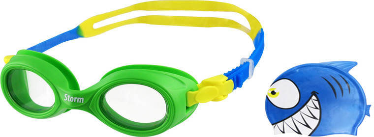 Storm Lil Swimmer Swim Cap and Goggles Set